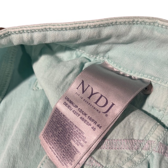 NYDJ Turquoise Ankle Length Pants Ankle Cut Off/Rip - Picture 6 of 7